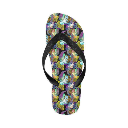 Unicorn With Wings Print Pattern Flip Flops-JTAMIGO.COM