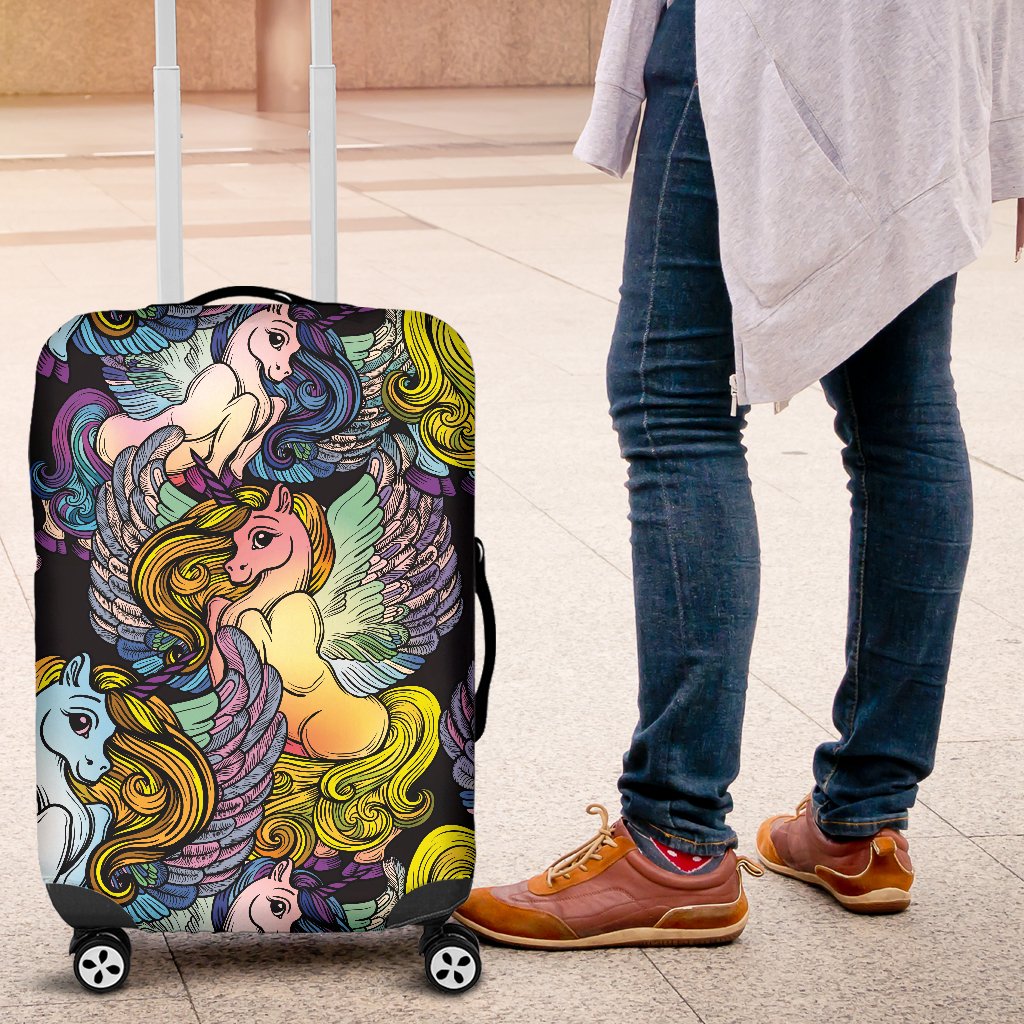 Unicorn With Wings Print Pattern Luggage Cover Protector