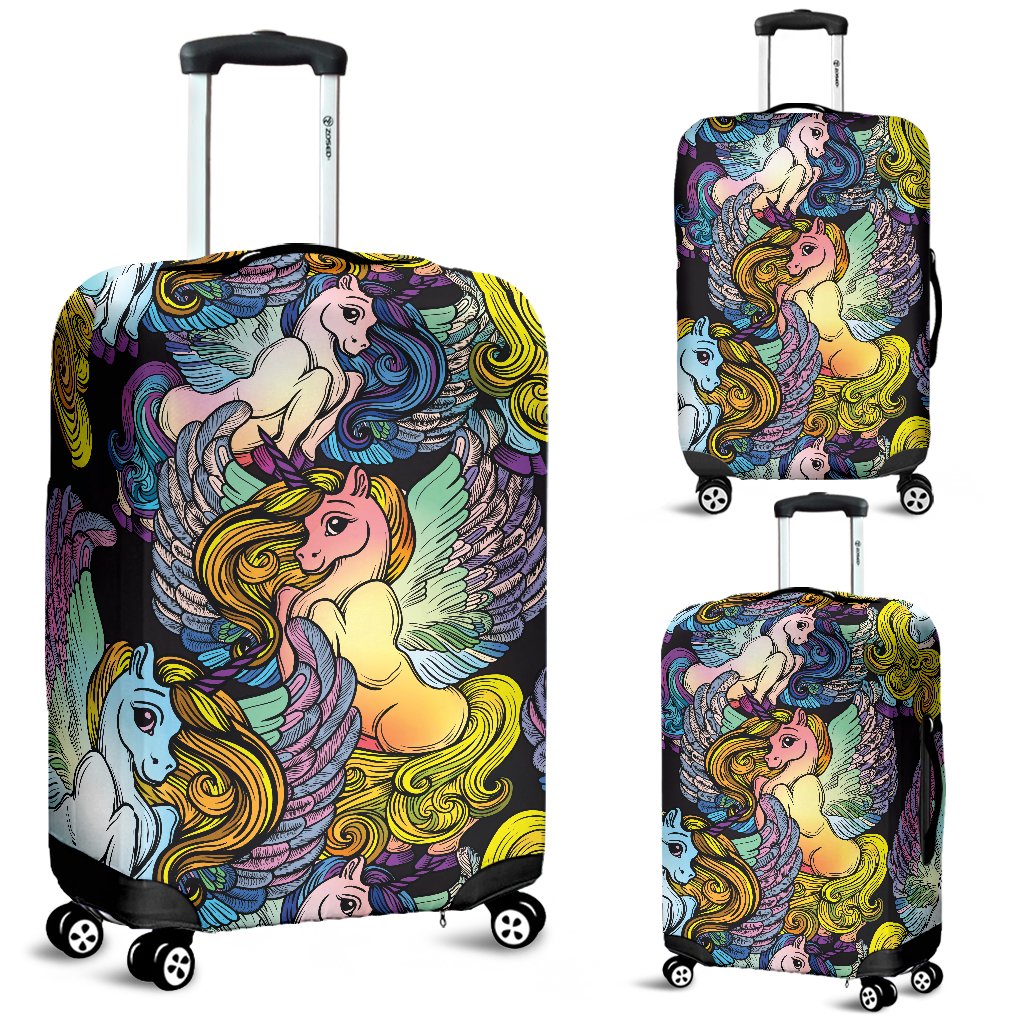 Unicorn With Wings Print Pattern Luggage Cover Protector