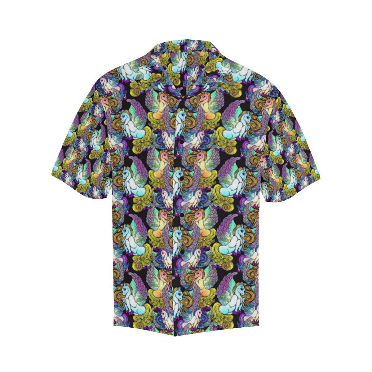 Unicorn With Wings Print Pattern Men Aloha Hawaiian Shirt