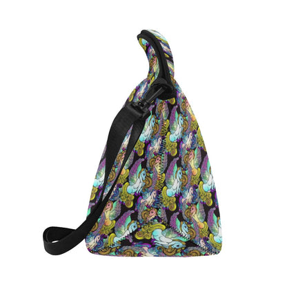 Unicorn With Wings Print Pattern Neoprene Lunch Bag (Model 1669)(Large)-JTAMIGO.COM