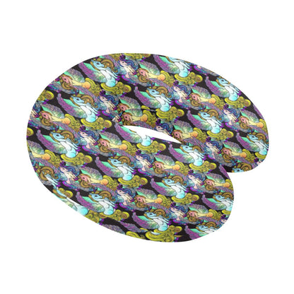 Unicorn With Wings Print Pattern U-Shaped Travel Neck Pillow-JTAMIGO.COM