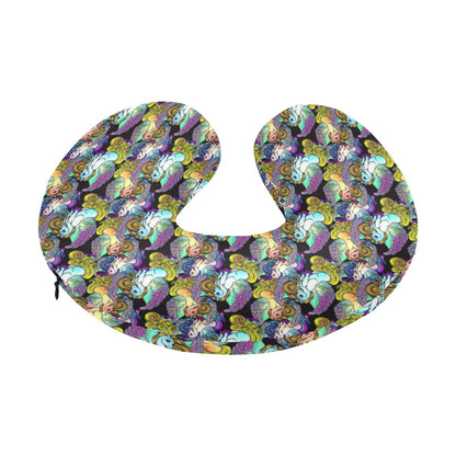 Unicorn With Wings Print Pattern U-Shaped Travel Neck Pillow-JTAMIGO.COM