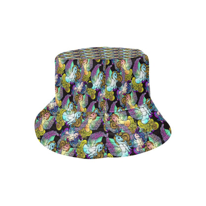 Unicorn With Wings Print Pattern Unisex Bucket Hat