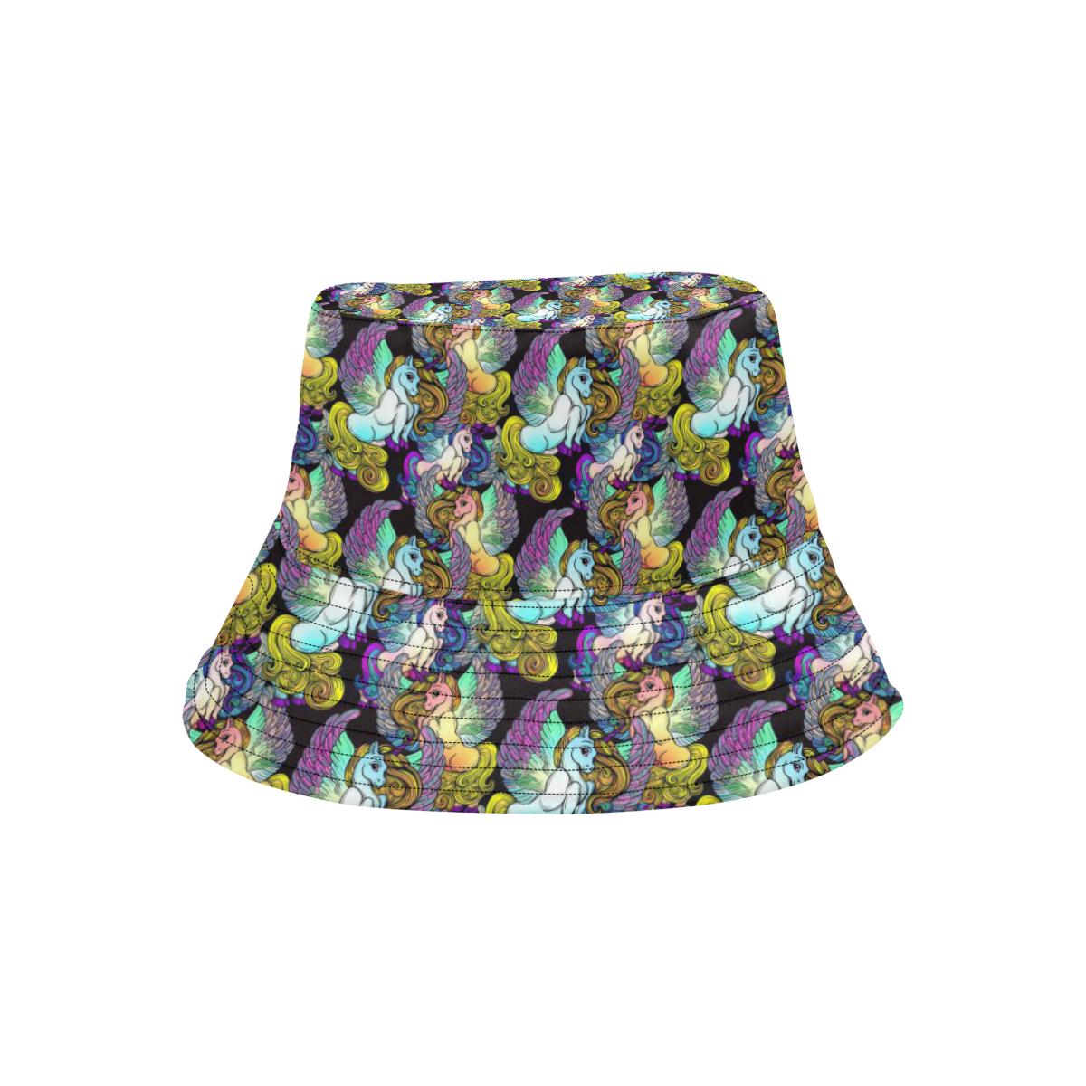 Unicorn With Wings Print Pattern Unisex Bucket Hat