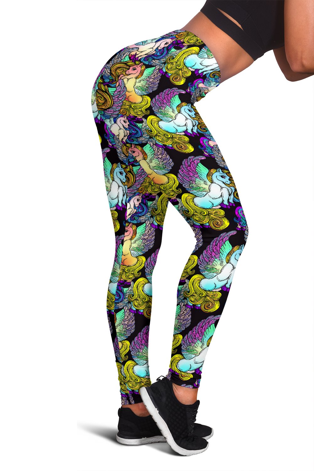 Unicorn With Wings Print Pattern Women Leggings