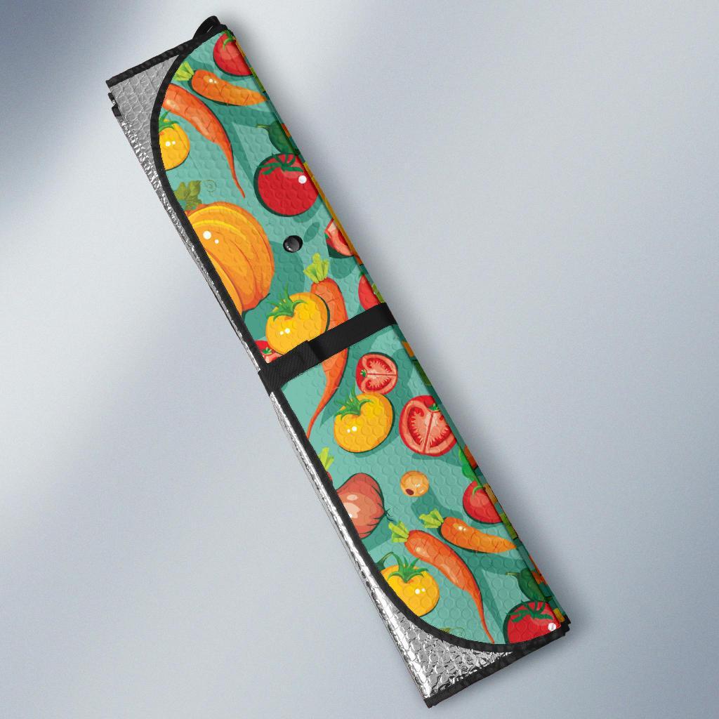 Vegan Colorful Themed Design Print Car Sun Shade For Windshield