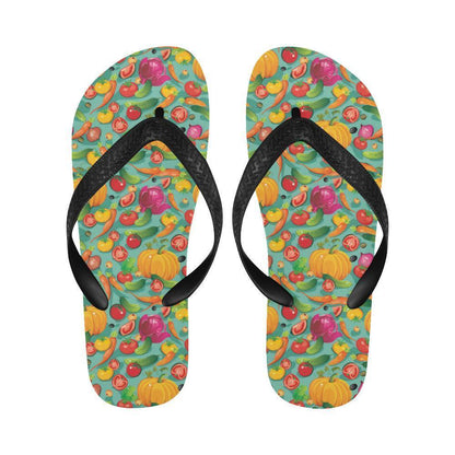 Vegan Colorful Themed Design Print Flip Flops-JTAMIGO.COM
