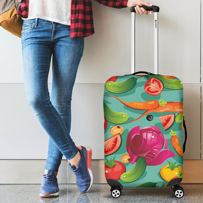 Vegan Colorful Themed Design Print Luggage Cover Protector