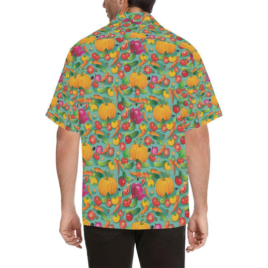 Vegan Colorful Themed Design Print Men Aloha Hawaiian Shirt