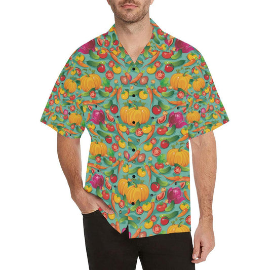 Vegan Colorful Themed Design Print Men Aloha Hawaiian Shirt