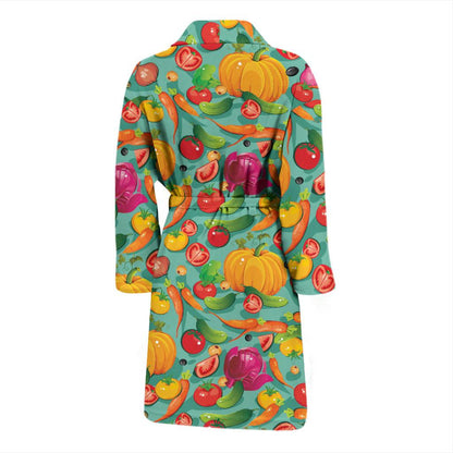 Vegan Colorful Themed Design Print Men Bath Robe-JTAMIGO.COM