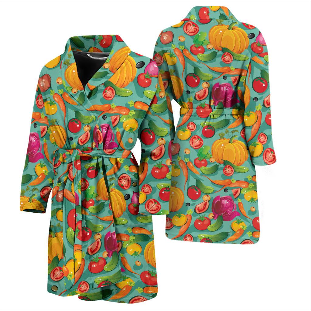 Vegan Colorful Themed Design Print Men Bath Robe-JTAMIGO.COM