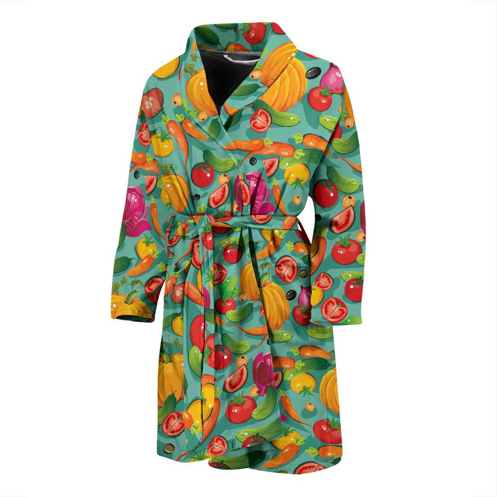 Vegan Colorful Themed Design Print Men Bath Robe-JTAMIGO.COM
