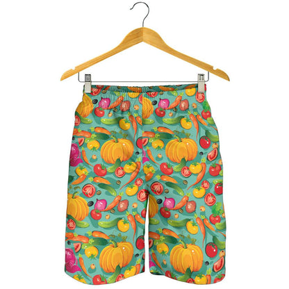Vegan Colorful Themed Design Print Mens Shorts-JTAMIGO.COM