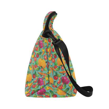 Vegan Colorful Themed Design Print Neoprene Lunch Bag (Model 1669)(Large)-JTAMIGO.COM