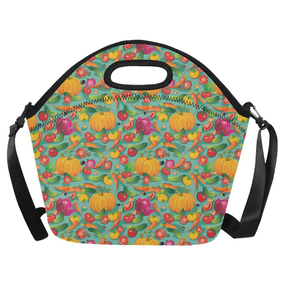 Vegan Colorful Themed Design Print Neoprene Lunch Bag (Model 1669)(Large)-JTAMIGO.COM