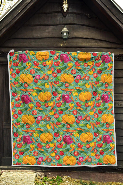 Vegan Colorful Themed Design Print Premium Quilt-JTAMIGO.COM