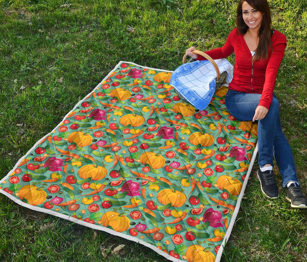 Vegan Colorful Themed Design Print Premium Quilt-JTAMIGO.COM