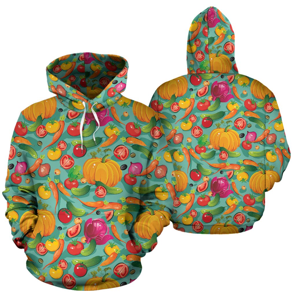 Vegan Colorful Themed Design Print Pullover Hoodie
