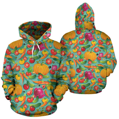 Vegan Colorful Themed Design Print Pullover Hoodie