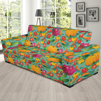 Vegan Colorful Themed Design Print Sofa Slipcover-JTAMIGO.COM