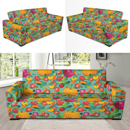 Vegan Colorful Themed Design Print Sofa Slipcover-JTAMIGO.COM