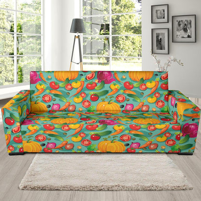 Vegan Colorful Themed Design Print Sofa Slipcover-JTAMIGO.COM