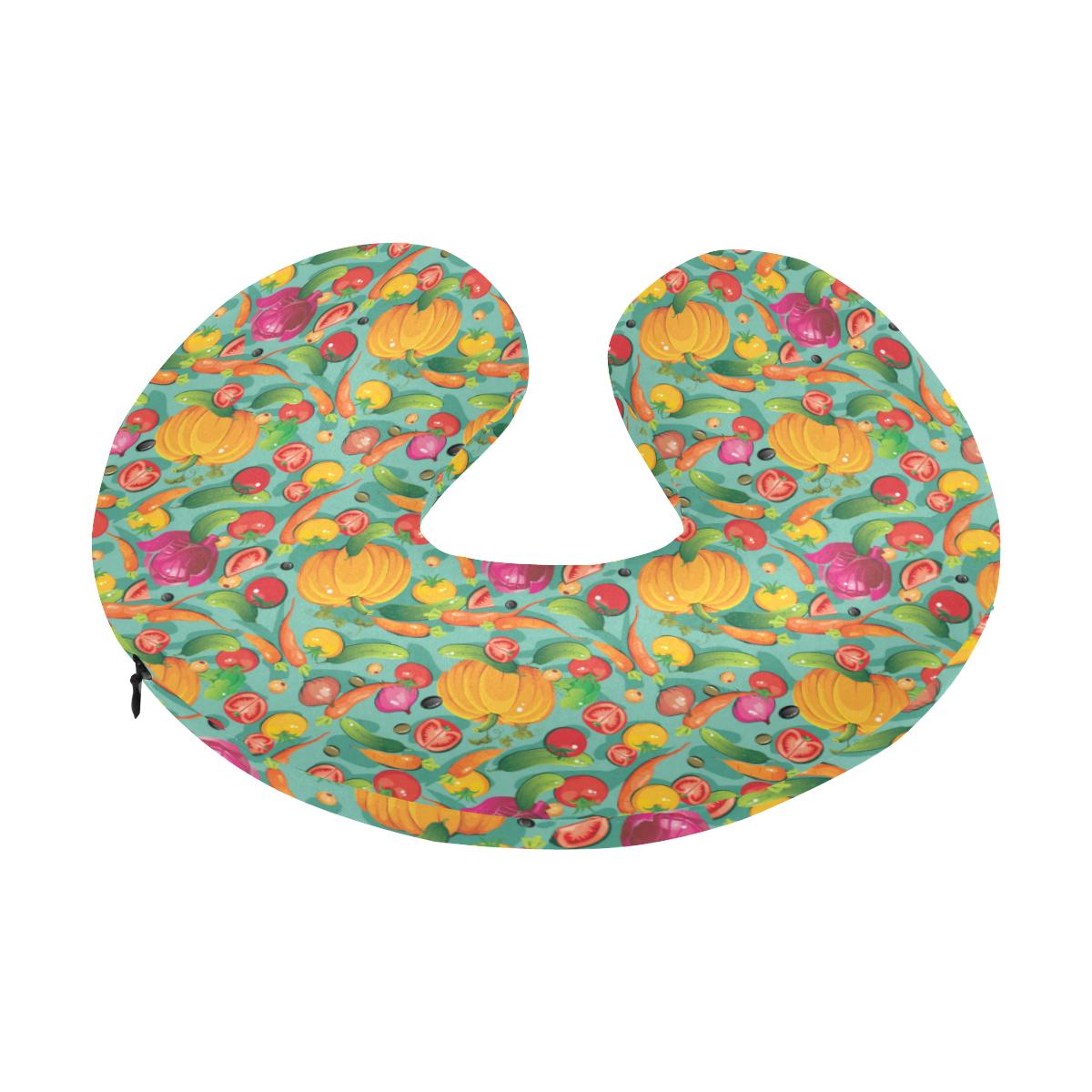 Vegan Colorful Themed Design Print U-Shaped Travel Neck Pillow-JTAMIGO.COM