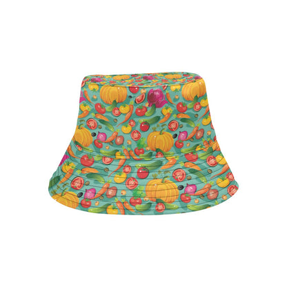 Vegan Colorful Themed Design Print Unisex Bucket Hat