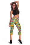 Vegan Colorful Themed Design Print Women Capris