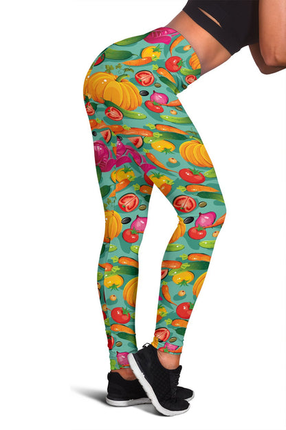 Vegan Colorful Themed Design Print Women Leggings