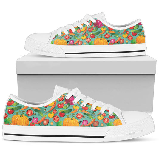 Vegan Colorful Themed Design Print Women Low Top Shoes-JTAMIGO.COM