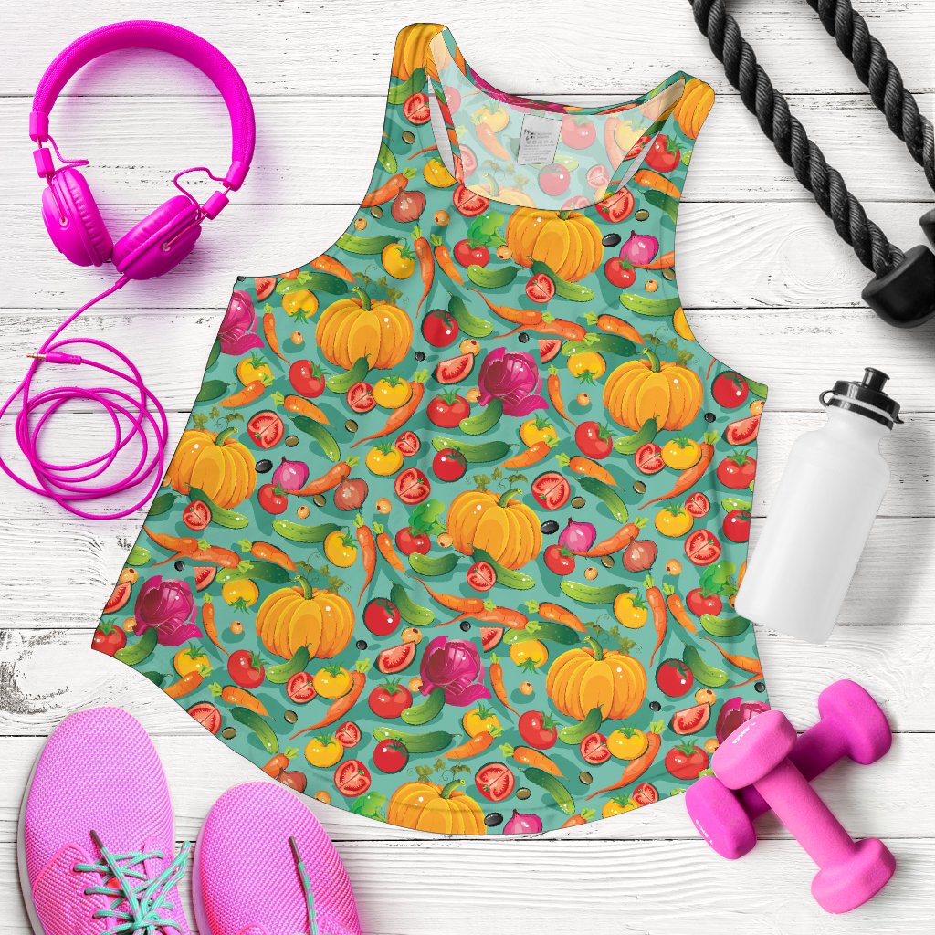 Vegan Colorful Themed Design Print Women Racerback Tank Top