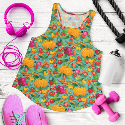 Vegan Colorful Themed Design Print Women Racerback Tank Top