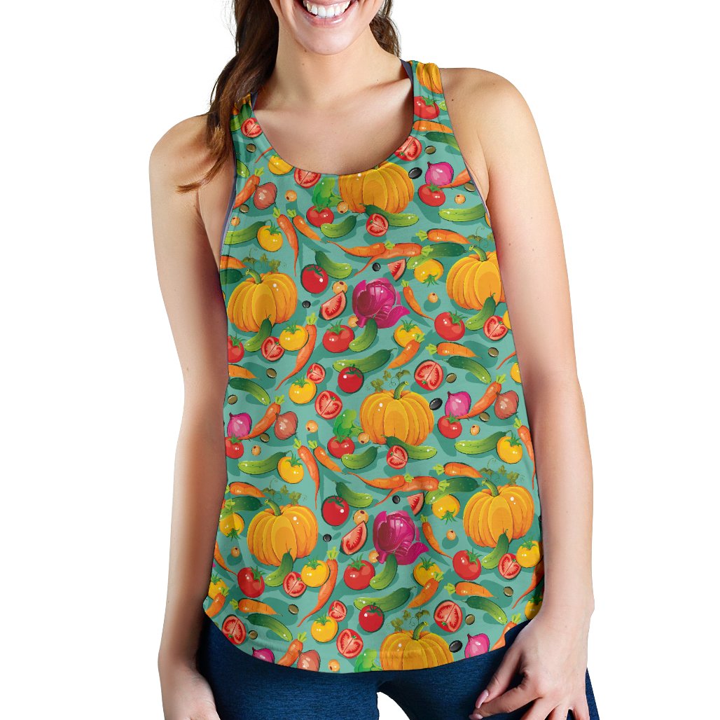 Vegan Colorful Themed Design Print Women Racerback Tank Top