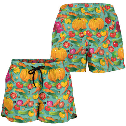 Vegan Colorful Themed Design Print Women Shorts-JTAMIGO.COM