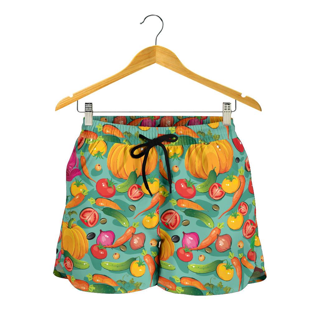 Vegan Colorful Themed Design Print Women Shorts-JTAMIGO.COM