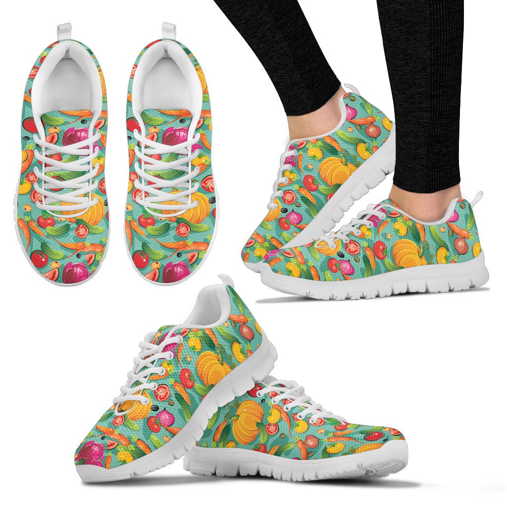 Vegan Colorful Themed Design Print Women Sneakers Shoes