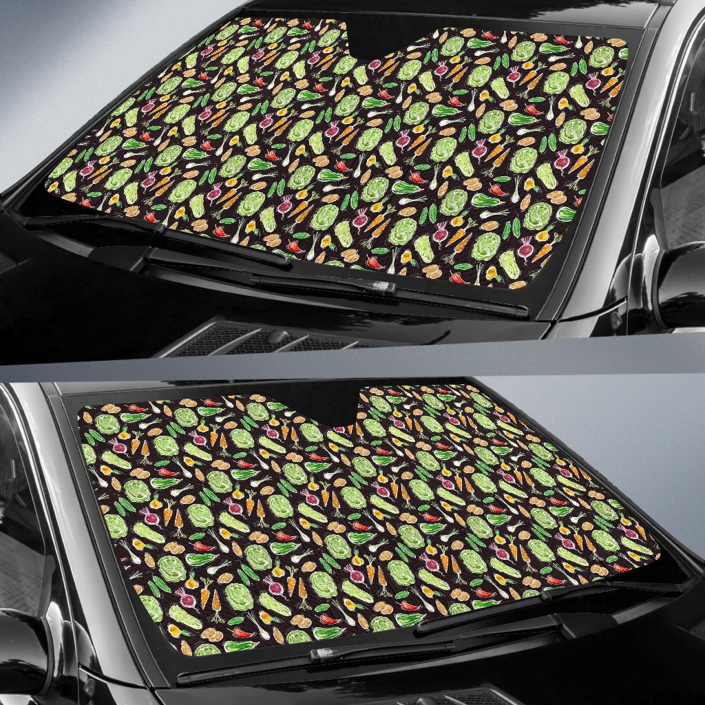 Vegan Draw Themed Design Print Car Sun Shade For Windshield