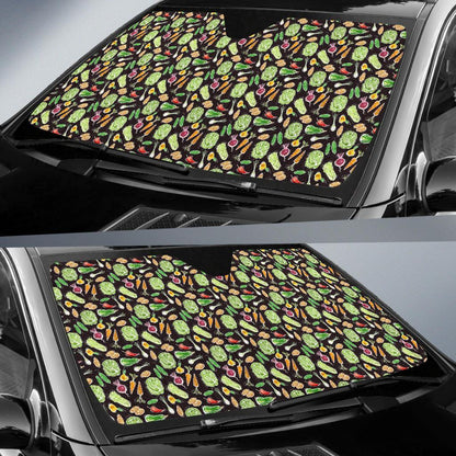Vegan Draw Themed Design Print Car Sun Shade For Windshield