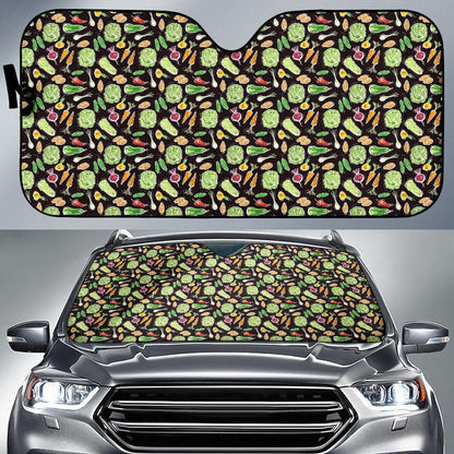 Vegan Draw Themed Design Print Car Sun Shade For Windshield