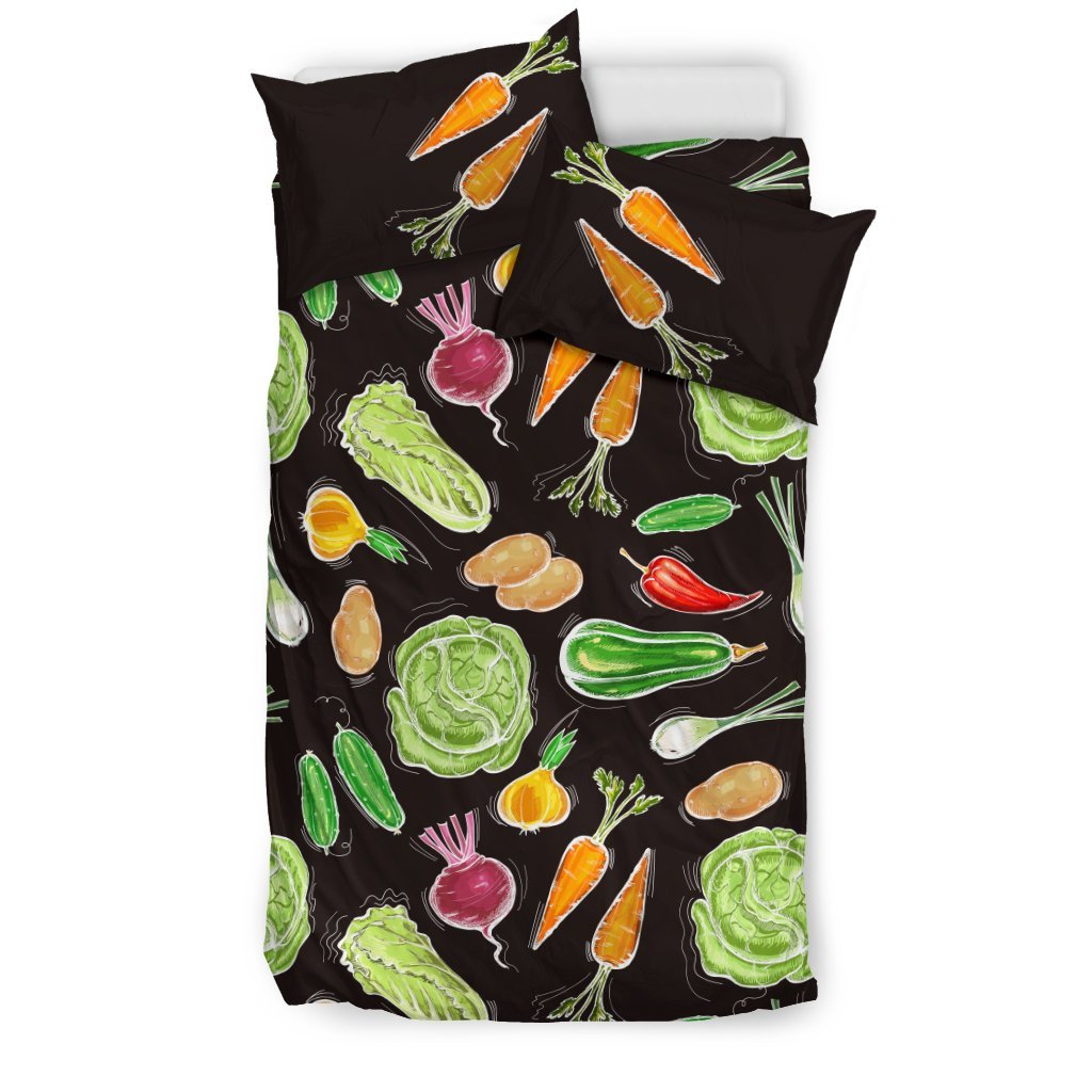Vegan Draw Themed Design Print Duvet Cover Bedding Set
