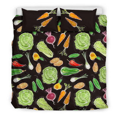 Vegan Draw Themed Design Print Duvet Cover Bedding Set
