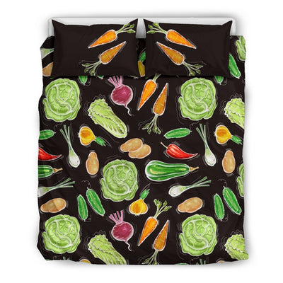 Vegan Draw Themed Design Print Duvet Cover Bedding Set