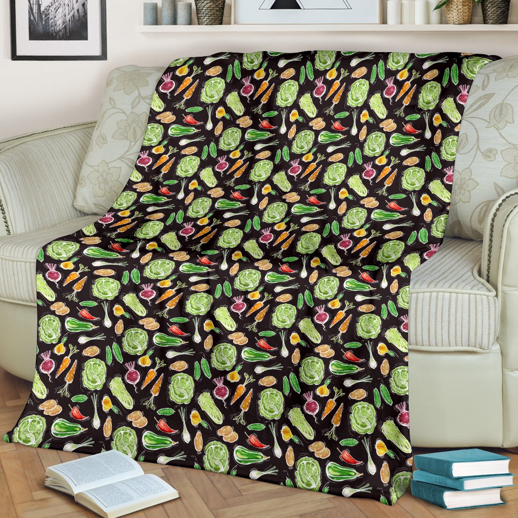 Vegan Draw Themed Design Print Fleece Blanket