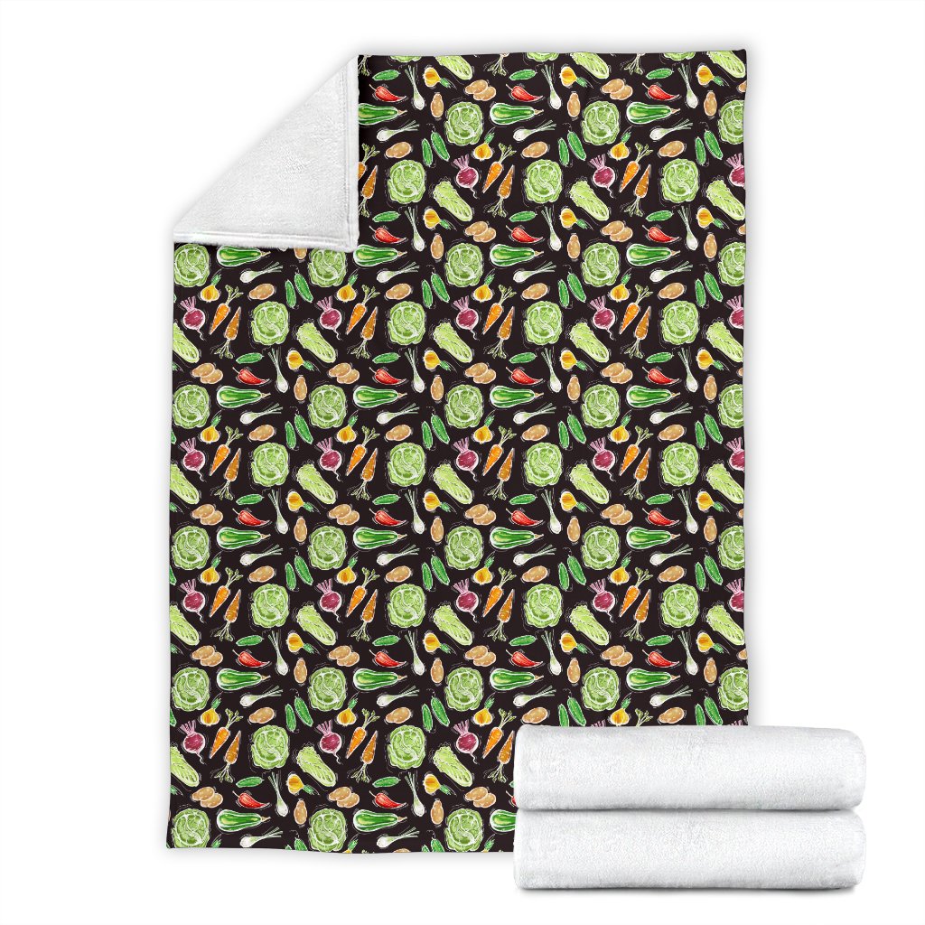 Vegan Draw Themed Design Print Fleece Blanket