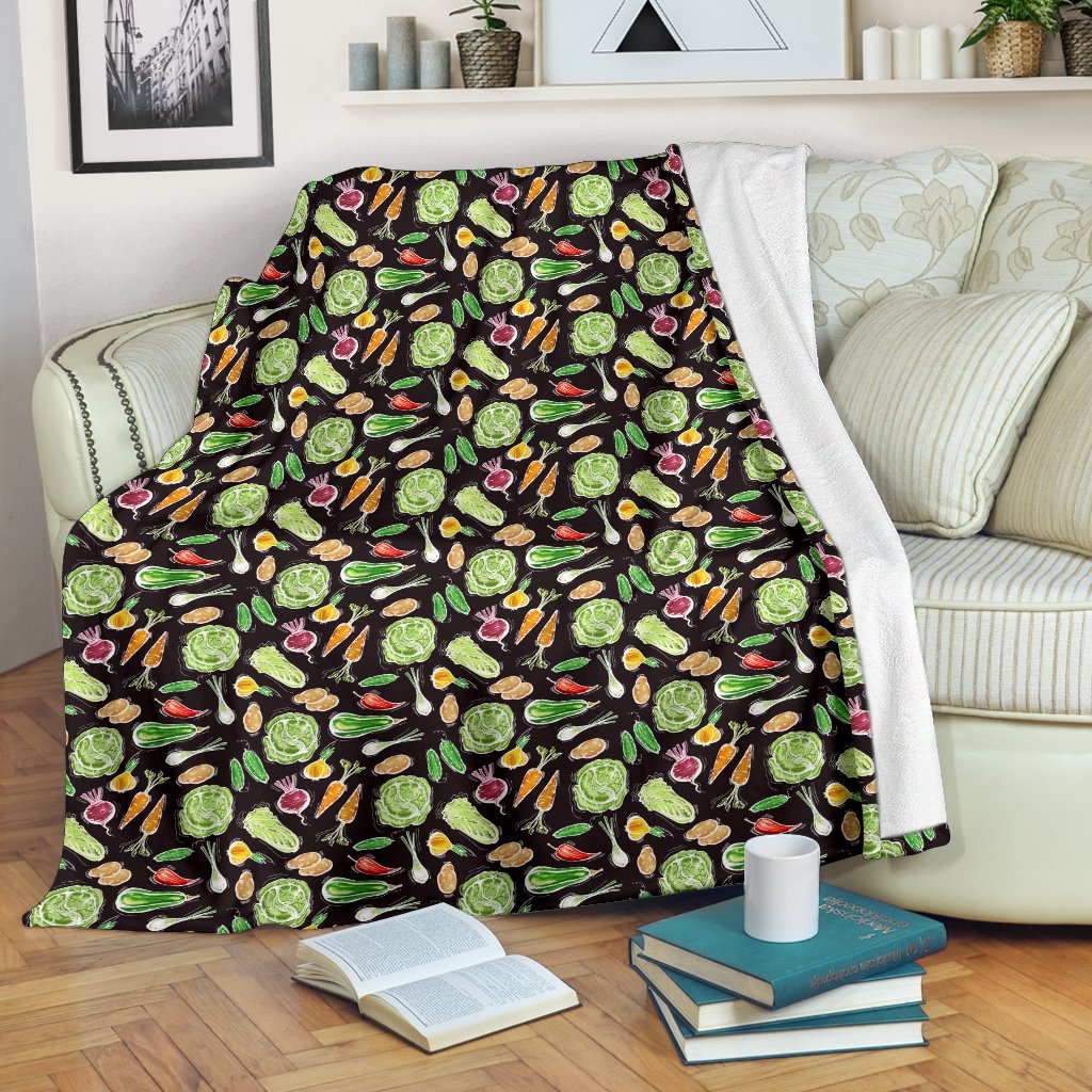 Vegan Draw Themed Design Print Fleece Blanket