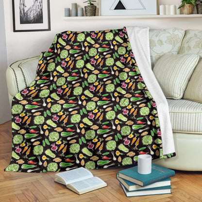 Vegan Draw Themed Design Print Fleece Blanket