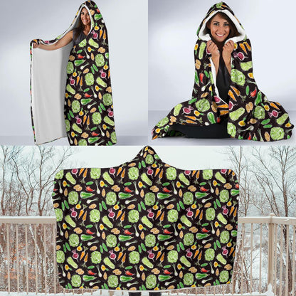 Vegan Draw Themed Design Print Hooded Blanket-JTAMIGO.COM